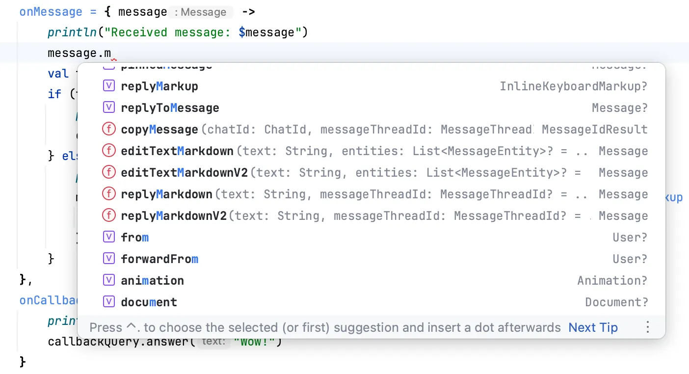 Semantic methods in auto-completion