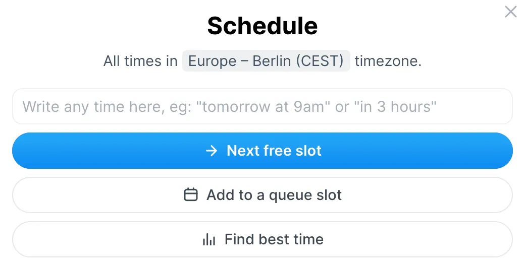 Scheduling a tweet on typefully.com